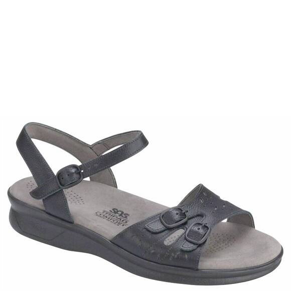 NEW SAS women\'s duo quarter strap sandals in black main image 3